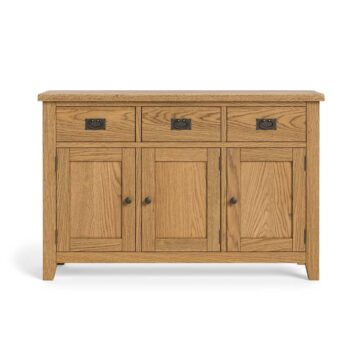 Alderstone Waxed Oak 3 Door 3 Drawer Large Sideboard | Assembled