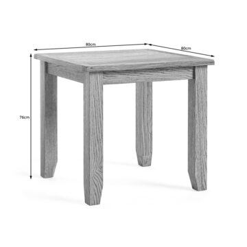 Alderstone Waxed Oak Square Fixed Top Dining Table