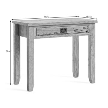 Alderstone Waxed Oak 1 Drawer Laptop Desk