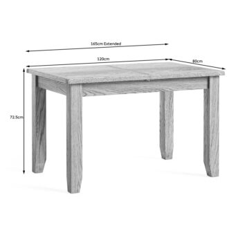 Alderstone Waxed Oak Compact Extending Dining Table | 120cm – 165cm