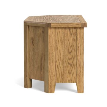 Alderstone Waxed Oak Corner Tv Unit With Basket | Assembled