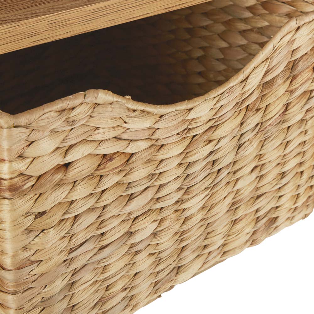 Alderstone Waxed Oak Corner Tv Unit With Basket | Assembled