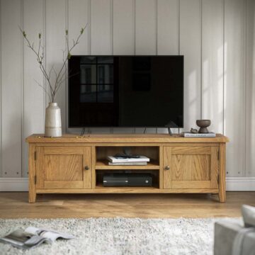 Alderstone Waxed Oak Tv Unit 1500 | Assembled