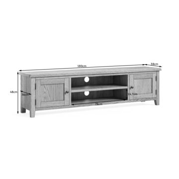 Alderstone Waxed Oak Tv Unit 180cm | Assembled