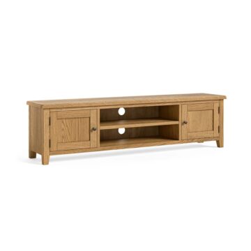 Alderstone Waxed Oak Tv Unit 180cm | Assembled