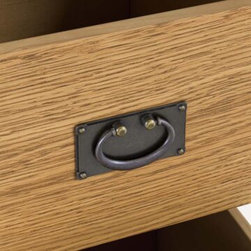 Alderstone Waxed Oak 2 Drawer Narrow Bedside Cabinet | Assembled