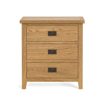 Alderstone Waxed Oak 3 Drawer Chest | Assembled