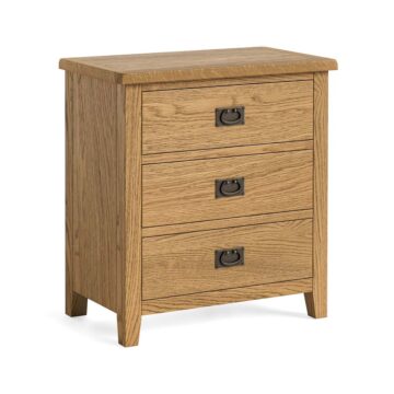 Alderstone Waxed Oak 3 Drawer Chest | Assembled