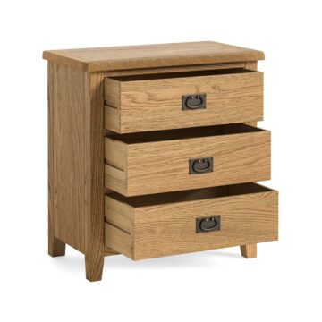 Alderstone Waxed Oak 3 Drawer Chest | Assembled