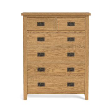 Alderstone Waxed Oak 2 Over 4 Chest of Drawers | Assembled