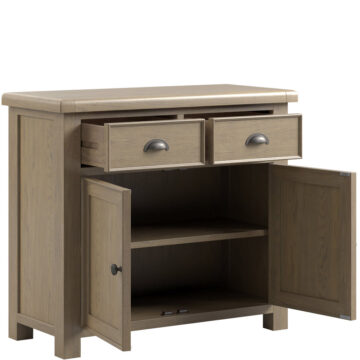 Heritage Oak 2 Door 2 Drawer Small Sideboard | Assembled