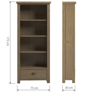 Heritage Oak Large 1 Drawer Bookcase