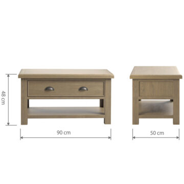 Heritage Oak 1 Drawer Coffee Table