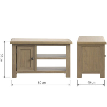 Heritage Oak 1 Door TV Cabinet 85cm | Assembled