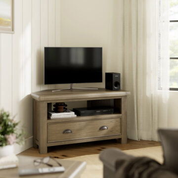 Heritage Oak Corner Tv Unit  With Drawer