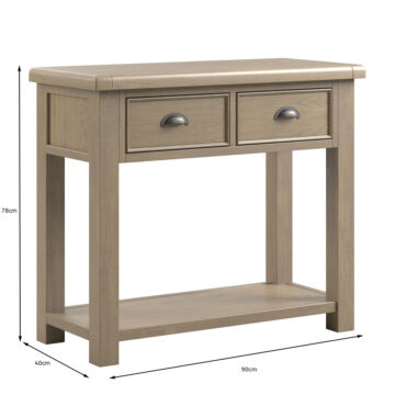 Heritage Oak 2 Drawer Console Table