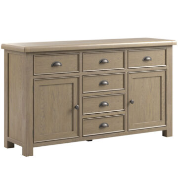 Heritage Oak 2 Door 6 Drawer Large Sideboard | Assembled