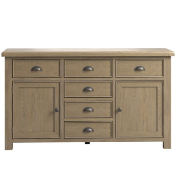 Heritage Oak 2 Door 6 Drawer Large Sideboard | Assembled