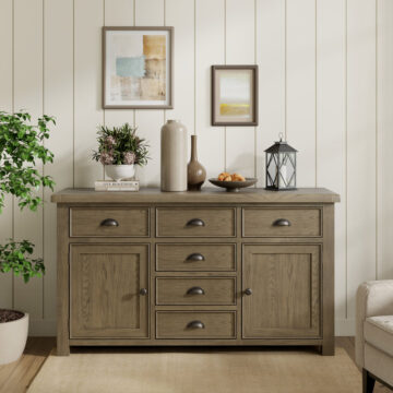 Heritage Oak Large Sideboard 6 Drawer 2 Door