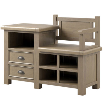 Heritage Oak Hall Bench | Assembled