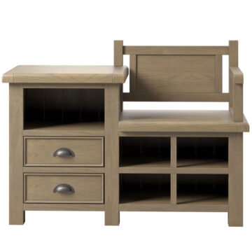 Heritage Oak Hall Bench | Assembled