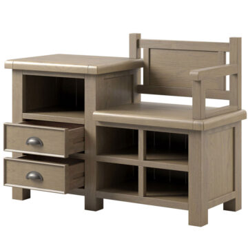 Heritage Oak Hall Bench | Assembled