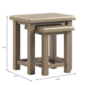 Heritage Oak Nest of 2 Tables | Assembled
