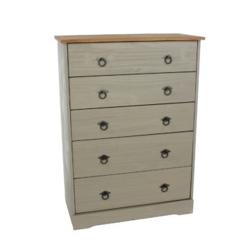 Azusa Grey 5 Drawer Chest