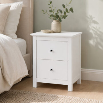 Westerlea White 2 Drawer Bedside Cabinet