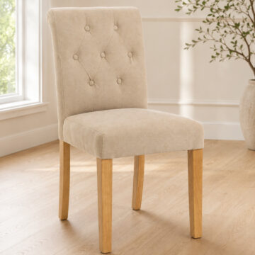 Dining Chair Collection Fabric Button-backed Chair | Sand