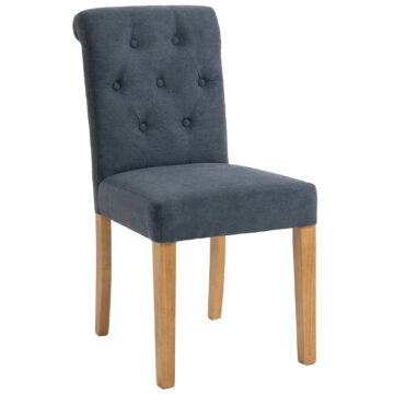 Dining Chair Collection Fabric Button-backed Chair | Slate | Assembled