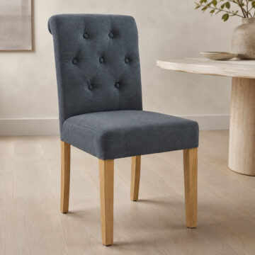 Dining Chair Collection Fabric Button-backed Chair | Slate