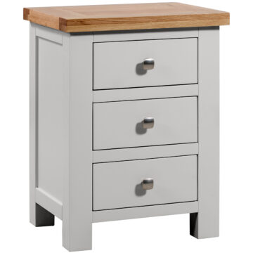 Wynyard Grey 3 Drawer Bedside Table