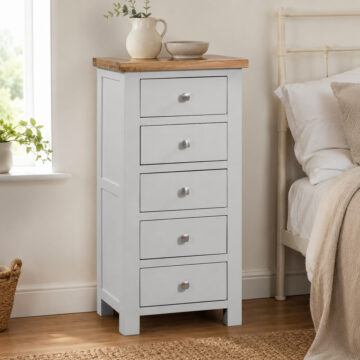 Wynyard Grey 5 Drawer Tall Chest