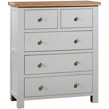 Wynyard Grey 2 Over 3 Chest of Drawers | Assembled