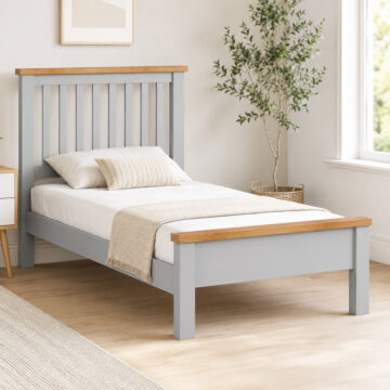 Wynyard Grey Single 3' Slatted Bed Frame