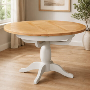 Wynyard Grey Round Extending Pedestal Dining Table | 100cm - 135cm