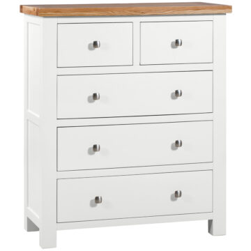 Wynyard White 2 Over 3 Chest of Drawers