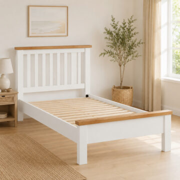 Wynyard White Slatted 3' Single Bed Frame