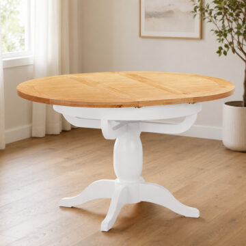 Wynyard White Round Extending Pedestal Dining Table | 100cm - 135cm