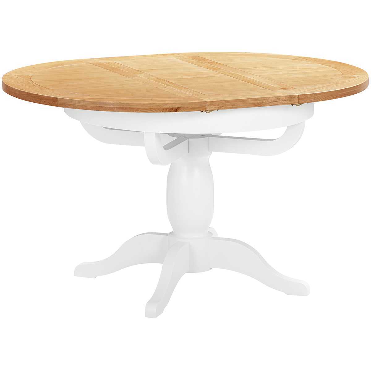 Wynyard White Round Extending Pedestal Dining Table | 100cm - 135cm
