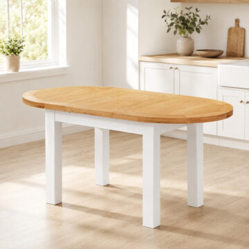 Wynyard White D-End Extending Dining Table | 130 - 170cm