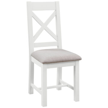 Wynyard White Cross Back Dining Chair | Assembled