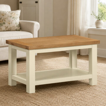 Wynyard Ivory Small Coffee Table With Shelf