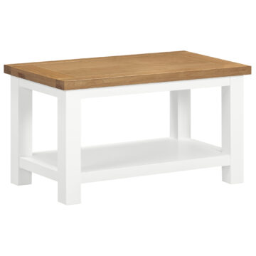 Wynyard White Small Coffee Table With Shelf