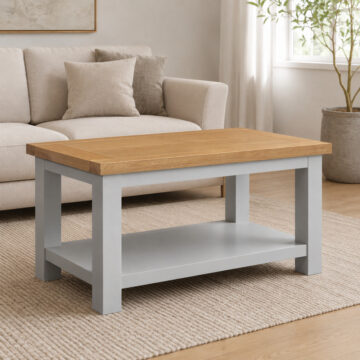Wynyard Grey Small Coffee Table With Shelf