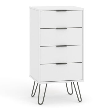 Avila White 5 Drawer Narrow Chest