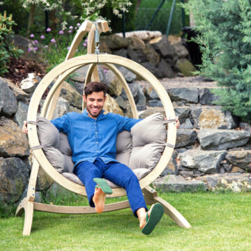 Globo Hammock Single Seater Chair Set - Taupe