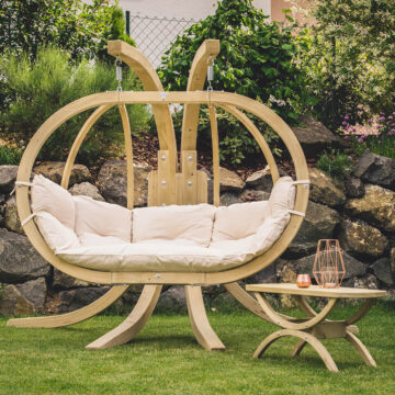 Globo Royal Double Seater Hanging Chair Set - Natura