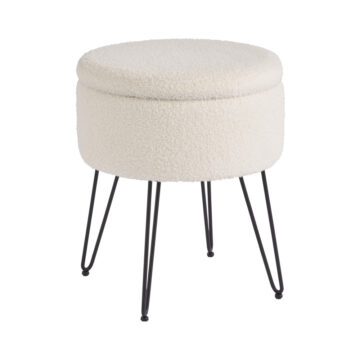 Avery Boucle Teddy Storage Stool